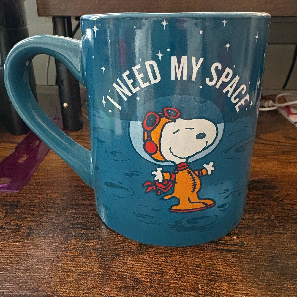 PEANUTS “Snoopy”  'Need My Space' Blue Mug